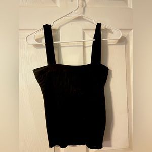 ribbed knit black tank